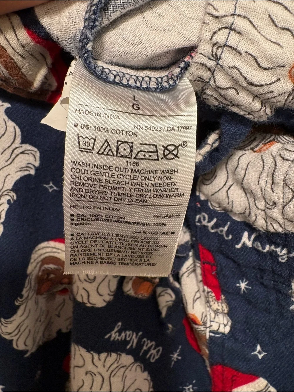 Old Navy Unisex Large Black Santa Christmas Pajama Pants Holiday PJs M025